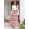 image:imagePOPYOUNG Maxi Skirts for Women Floral Printed Long Flowy Skirt with Pockets  Boho Skirts Trendy Drawstring High Waist Ruffle Casual Loose Fit Long Dress for Summer Teacher Beach Vacation OutfitsStripes Burnt Rose