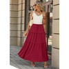 image:imagePOPYOUNG Maxi Skirts for Women Floral Printed Long Flowy Skirt with Pockets  Boho Skirts Trendy Drawstring High Waist Ruffle Casual Loose Fit Long Dress for Summer Teacher Beach Vacation OutfitsWine Red