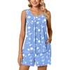 image:imagePOPYOUNG Pajama Set for Women Summer 2 Piece Lounge Shorts Sets Sleepwear  Womens Pajama Sets Cooling pijamas de mujer for Summer with Pockets Sleeveless Nightwear Outfits Pjs Shorts SetOcean Anchor