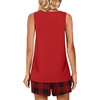 image:imagePOPYOUNG Pajama Set for Women Summer 2 Piece Lounge Shorts Sets Sleepwear  Womens Pajama Sets Cooling pijamas de mujer for Summer with Pockets Sleeveless Nightwear Outfits Pjs Shorts SetRed  Red Plaid 02