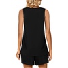 image:imagePOPYOUNG Pajama Set for Women Summer 2 Piece Lounge Shorts Sets Sleepwear  Womens Pajama Sets Cooling pijamas de mujer for Summer with Pockets Sleeveless Nightwear Outfits Pjs Shorts SetBlack