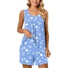 image:imagePOPYOUNG Pajama Set for Women Summer 2 Piece Lounge Shorts Sets Sleepwear  Womens Pajama Sets Cooling pijamas de mujer for Summer with Pockets Sleeveless Nightwear Outfits Pjs Shorts SetOcean Anchor