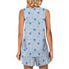 image:imagePOPYOUNG Pajama Set for Women Summer 2 Piece Lounge Shorts Sets Sleepwear  Womens Pajama Sets Cooling pijamas de mujer for Summer with Pockets Sleeveless Nightwear Outfits Pjs Shorts SetGrey Stars Moon