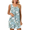 image:imagePOPYOUNG Pajama Set for Women Summer 2 Piece Lounge Shorts Sets Sleepwear  Womens Pajama Sets Cooling pijamas de mujer for Summer with Pockets Sleeveless Nightwear Outfits Pjs Shorts SetBegonia Flower