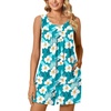 image:imagePOPYOUNG Pajama Set for Women Summer 2 Piece Lounge Shorts Sets Sleepwear  Womens Pajama Sets Cooling pijamas de mujer for Summer with Pockets Sleeveless Nightwear Outfits Pjs Shorts Set07blue White Freesias