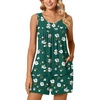 image:imagePOPYOUNG Pajama Set for Women Summer 2 Piece Lounge Shorts Sets Sleepwear  Womens Pajama Sets Cooling pijamas de mujer for Summer with Pockets Sleeveless Nightwear Outfits Pjs Shorts SetGreen Begonia Floral