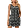 image:imagePOPYOUNG Pajama Set for Women Summer 2 Piece Lounge Shorts Sets Sleepwear  Womens Pajama Sets Cooling pijamas de mujer for Summer with Pockets Sleeveless Nightwear Outfits Pjs Shorts SetWhite Daisy Black