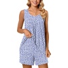 image:imagePOPYOUNG Pajama Set for Women Summer 2 Piece Lounge Shorts Sets Sleepwear  Womens Pajama Sets Cooling pijamas de mujer for Summer with Pockets Sleeveless Nightwear Outfits Pjs Shorts Set05spotted Purple