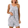 image:imagePOPYOUNG Pajama Set for Women Summer 2 Piece Lounge Shorts Sets Sleepwear  Womens Pajama Sets Cooling pijamas de mujer for Summer with Pockets Sleeveless Nightwear Outfits Pjs Shorts Set02pink Star