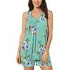 image:imagePOPYOUNG Pajama Set for Women Summer 2 Piece Lounge Shorts Sets Sleepwear  Womens Pajama Sets Cooling pijamas de mujer for Summer with Pockets Sleeveless Nightwear Outfits Pjs Shorts SetMint Green