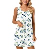 image:imagePOPYOUNG Pajama Set for Women Summer 2 Piece Lounge Shorts Sets Sleepwear  Womens Pajama Sets Cooling pijamas de mujer for Summer with Pockets Sleeveless Nightwear Outfits Pjs Shorts SetWhite Blueberry