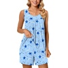 image:imagePOPYOUNG Pajama Set for Women Summer 2 Piece Lounge Shorts Sets Sleepwear  Womens Pajama Sets Cooling pijamas de mujer for Summer with Pockets Sleeveless Nightwear Outfits Pjs Shorts Set08blue Stars Moon