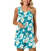 image:imagePOPYOUNG Pajama Set for Women Summer 2 Piece Lounge Shorts Sets Sleepwear  Womens Pajama Sets Cooling pijamas de mujer for Summer with Pockets Sleeveless Nightwear Outfits Pjs Shorts Set07blue White Freesias