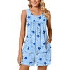 image:imagePOPYOUNG Pajama Set for Women Summer 2 Piece Lounge Shorts Sets Sleepwear  Womens Pajama Sets Cooling pijamas de mujer for Summer with Pockets Sleeveless Nightwear Outfits Pjs Shorts Set08blue Stars Moon