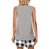 image:imagePOPYOUNG Pajama Set for Women Summer 2 Piece Lounge Shorts Sets Sleepwear  Womens Pajama Sets Cooling pijamas de mujer for Summer with Pockets Sleeveless Nightwear Outfits Pjs Shorts SetGrey  Black White Plaid 02