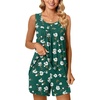 image:imagePOPYOUNG Pajama Set for Women Summer 2 Piece Lounge Shorts Sets Sleepwear  Womens Pajama Sets Cooling pijamas de mujer for Summer with Pockets Sleeveless Nightwear Outfits Pjs Shorts SetGreen Begonia Floral