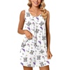image:imagePOPYOUNG Pajama Set for Women Summer 2 Piece Lounge Shorts Sets Sleepwear  Womens Pajama Sets Cooling pijamas de mujer for Summer with Pockets Sleeveless Nightwear Outfits Pjs Shorts SetWhite Grey Bear