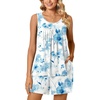 image:imagePOPYOUNG Pajama Set for Women Summer 2 Piece Lounge Shorts Sets Sleepwear  Womens Pajama Sets Cooling pijamas de mujer for Summer with Pockets Sleeveless Nightwear Outfits Pjs Shorts SetLight Blue Floral