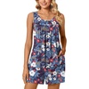 image:imagePOPYOUNG Pajama Set for Women Summer 2 Piece Lounge Shorts Sets Sleepwear  Womens Pajama Sets Cooling pijamas de mujer for Summer with Pockets Sleeveless Nightwear Outfits Pjs Shorts SetBlue Mixed Flowers