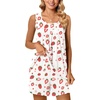 image:imagePOPYOUNG Pajama Set for Women Summer 2 Piece Lounge Shorts Sets Sleepwear  Womens Pajama Sets Cooling pijamas de mujer for Summer with Pockets Sleeveless Nightwear Outfits Pjs Shorts SetWhite Strawberry