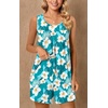 image:imagePOPYOUNG Pajama Set for Women Summer 2 Piece Lounge Shorts Sets Sleepwear  Womens Pajama Sets Cooling pijamas de mujer for Summer with Pockets Sleeveless Nightwear Outfits Pjs Shorts Set07blue White Freesias