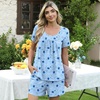 image:imagePOPYOUNG Pajama for Women Set Summer Pjs Lounge Shorts Sets Soft Sleepwear  2 Piece Outfits Womens Set Cooling pajamas with Pockets Lounge sets Casual for Daily Wear Nightwear7bluestarsMoon