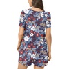 image:imagePOPYOUNG Pajama for Women Set Summer Pjs Lounge Shorts Sets Soft Sleepwear  2 Piece Outfits Womens Set Cooling pajamas with Pockets Lounge sets Casual for Daily Wear NightwearBlue Mixed Flowers