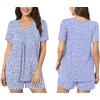 image:imagePOPYOUNG Pajama for Women Set Summer Pjs Lounge Shorts Sets Soft Sleepwear  2 Piece Outfits Womens Set Cooling pajamas with Pockets Lounge sets Casual for Daily Wear Nightwear5spotted Purple
