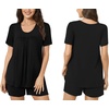 image:imagePOPYOUNG Pajama for Women Set Summer Pjs Lounge Shorts Sets Soft Sleepwear  2 Piece Outfits Womens Set Cooling pajamas with Pockets Lounge sets Casual for Daily Wear NightwearBlack