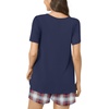 image:imagePOPYOUNG Pajama for Women Set Summer Pjs Lounge Shorts Sets Soft Sleepwear  2 Piece Outfits Womens Set Cooling pajamas with Pockets Lounge sets Casual for Daily Wear NightwearNavy  Red Blue Plaid