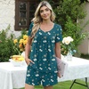 image:imagePOPYOUNG Pajama for Women Set Summer Pjs Lounge Shorts Sets Soft Sleepwear  2 Piece Outfits Womens Set Cooling pajamas with Pockets Lounge sets Casual for Daily Wear Nightwear1dark Green Butterfly