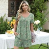 image:imagePOPYOUNG Pajama for Women Set Summer Pjs Lounge Shorts Sets Soft Sleepwear  2 Piece Outfits Womens Set Cooling pajamas with Pockets Lounge sets Casual for Daily Wear Nightwear4green FloralMix