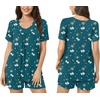 image:imagePOPYOUNG Pajama for Women Set Summer Pjs Lounge Shorts Sets Soft Sleepwear  2 Piece Outfits Womens Set Cooling pajamas with Pockets Lounge sets Casual for Daily Wear Nightwear1dark Green Butterfly