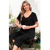 image:imagePOPYOUNG Pajamas for Women Set 2 Piece Summer Lounge Capri Pj Sleepwear  Womens Pajamas Sets Lounge Set Nightwear Comfy for Daily Wear Outfits with Pockets Cooling Pajamas Capri Set for Summer FallBlack