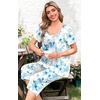image:imagePOPYOUNG Pajamas for Women Set 2 Piece Summer Lounge Capri Pj Sleepwear  Womens Pajamas Sets Lounge Set Nightwear Comfy for Daily Wear Outfits with Pockets Cooling Pajamas Capri Set for Summer FallLight Blue Floral
