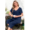 image:imagePOPYOUNG Pajamas for Women Set 2 Piece Summer Lounge Capri Pj Sleepwear  Womens Pajamas Sets Lounge Set Nightwear Comfy for Daily Wear Outfits with Pockets Cooling Pajamas Capri Set for Summer FallNavy Blue