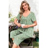 image:imagePOPYOUNG Pajamas for Women Set 2 Piece Summer Lounge Capri Pj Sleepwear  Womens Pajamas Sets Lounge Set Nightwear Comfy for Daily Wear Outfits with Pockets Cooling Pajamas Capri Set for Summer Fall03green FloralMix