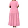 image:imagePOPYOUNG Plus Size Womens Maxi Dress Fall Outfits with Pockets  VNeck  Curvy Flowy Long Dress  Wedding Guest  Vacation Casual  Teacher Formal  Summer BeachPink