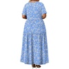 image:imagePOPYOUNG Plus Size Womens Maxi Dress Fall Outfits with Pockets  VNeck  Curvy Flowy Long Dress  Wedding Guest  Vacation Casual  Teacher Formal  Summer BeachWhite Floralblue