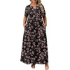 image:imagePOPYOUNG Plus Size Womens Maxi Dress Fall Outfits with Pockets  VNeck  Curvy Flowy Long Dress  Wedding Guest  Vacation Casual  Teacher Formal  Summer BeachGypsophila Black