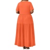 image:imagePOPYOUNG Plus Size Womens Maxi Dress Fall Outfits with Pockets  VNeck  Curvy Flowy Long Dress  Wedding Guest  Vacation Casual  Teacher Formal  Summer BeachOrange