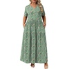 image:imagePOPYOUNG Plus Size Womens Maxi Dress Fall Outfits with Pockets  VNeck  Curvy Flowy Long Dress  Wedding Guest  Vacation Casual  Teacher Formal  Summer BeachBramblinggreen