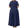 image:imagePOPYOUNG Plus Size Womens Maxi Dress Fall Outfits with Pockets  VNeck  Curvy Flowy Long Dress  Wedding Guest  Vacation Casual  Teacher Formal  Summer BeachNavy Blue