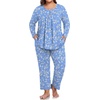 image:imagePOPYOUNG Plus Size Womens Pajama Set 2 Piece Fall Outfits Pjs  Ladies Pj Set  Winter Lounge  Casual Sleepwear  Side Pockets  Button Down1awhite Floralblue