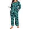 image:imagePOPYOUNG Plus Size Womens Pajama Set 2 Piece Fall Outfits Pjs  Ladies Pj Set  Winter Lounge  Casual Sleepwear  Side Pockets  Button Down1bblueGreen