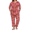 image:imagePOPYOUNG Plus Size Womens Pajama Set 2 Piece Fall Outfits Pjs  Ladies Pj Set  Winter Lounge  Casual Sleepwear  Side Pockets  Button Down1bpeach Pink