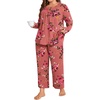 image:imagePOPYOUNG Plus Size Womens Pajama Set 2 Piece Fall Outfits Pjs  Ladies Pj Set  Winter Lounge  Casual Sleepwear  Side Pockets  Button Down1bpeach Pink