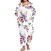 image:imagePOPYOUNG Plus Size Womens Pajama Set 2 Piece Fall Outfits Pjs  Ladies Pj Set  Winter Lounge  Casual Sleepwear  Side Pockets  Button Down1bpink Floretwhite