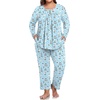 image:imagePOPYOUNG Plus Size Womens Pajama Set 2 Piece Fall Outfits Pjs  Ladies Pj Set  Winter Lounge  Casual Sleepwear  Side Pockets  Button DownLighe Blue Sailboat