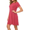 image:imagePOPYOUNG Womens Dress Fall Outfits Casual Midi Sundress  Teacher Homecoming  Beach Vacation  Wedding Guest  Maxi Tshirt DressPolka Dot Redwhite